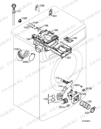 Взрыв-схема стиральной машины Rex Electrolux RWS10170W - Схема узла Hydraulic System 272